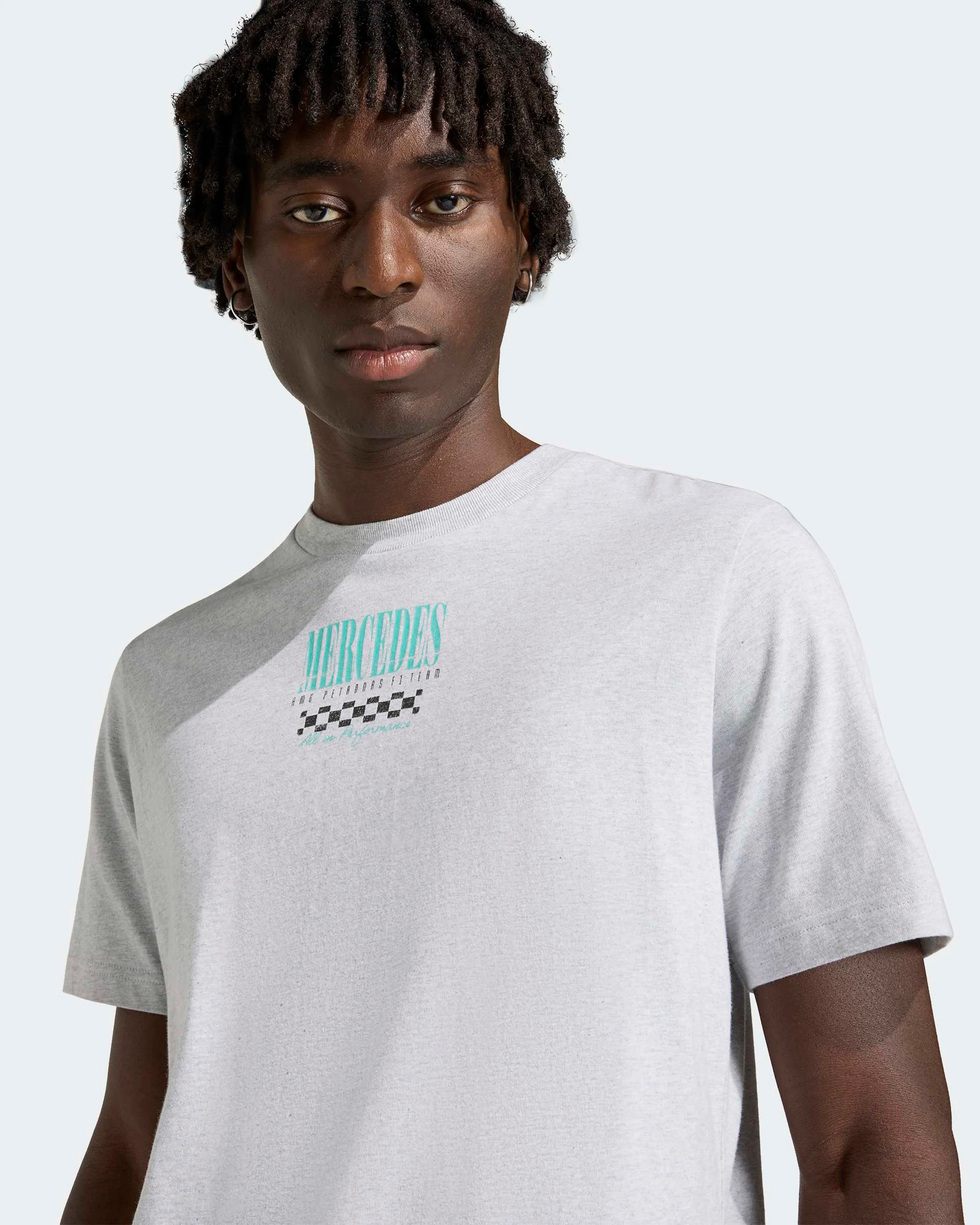 Mens Graphic Race T-shirt Grey - Image 4