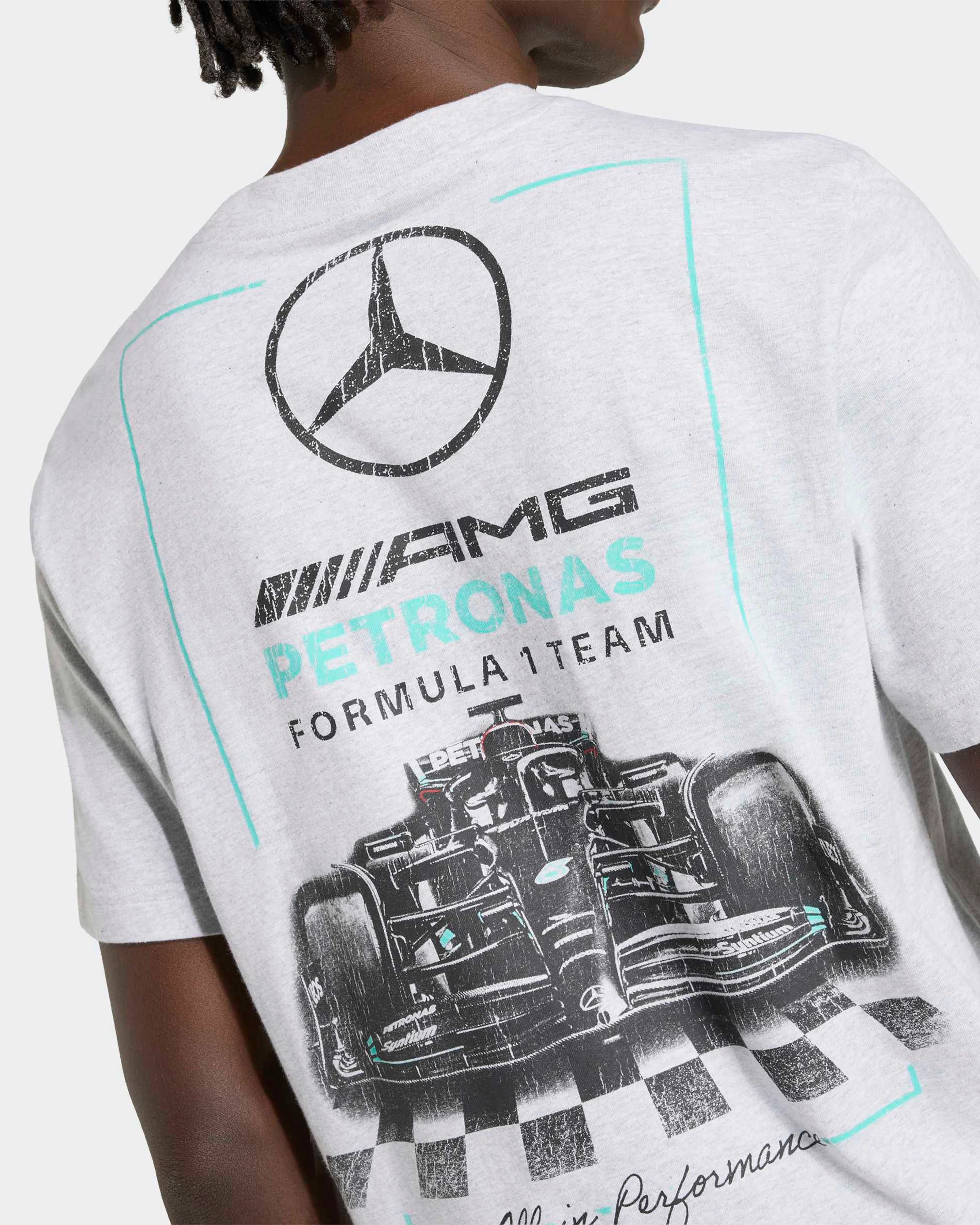 Mens Graphic Race T-shirt Grey - Image 5