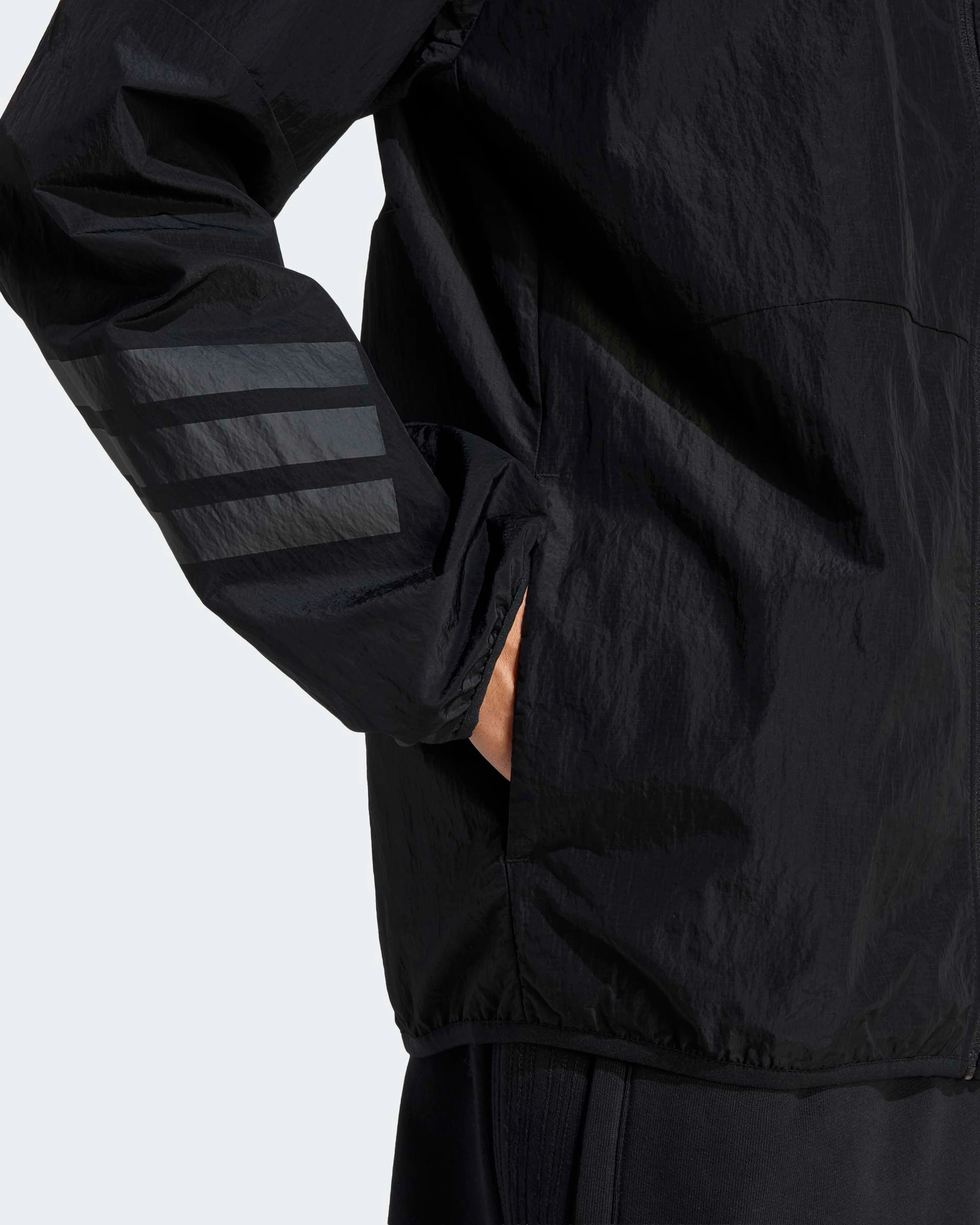 Mens Lights Out Windbreaker Black - Image 4