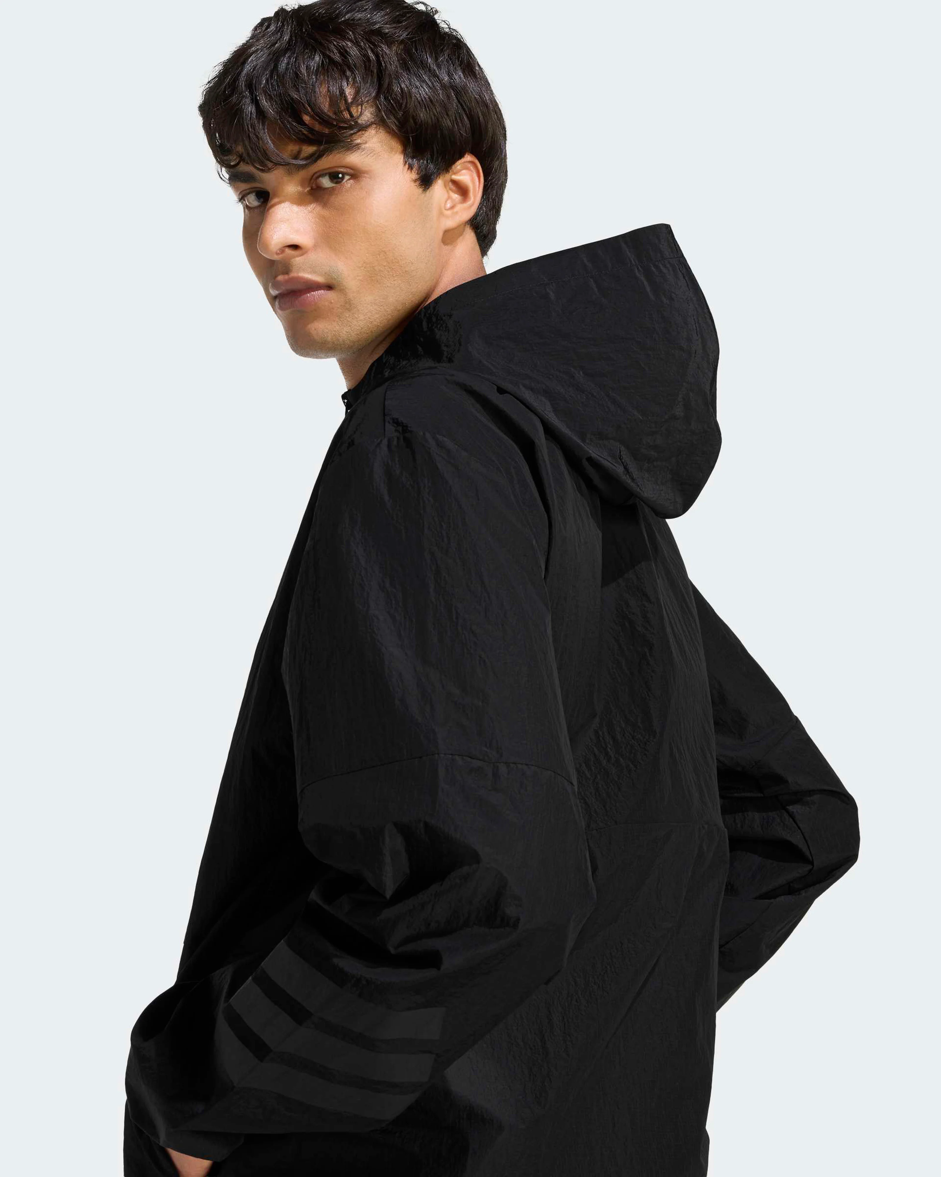 Mens Lights Out Windbreaker Black - Image 5