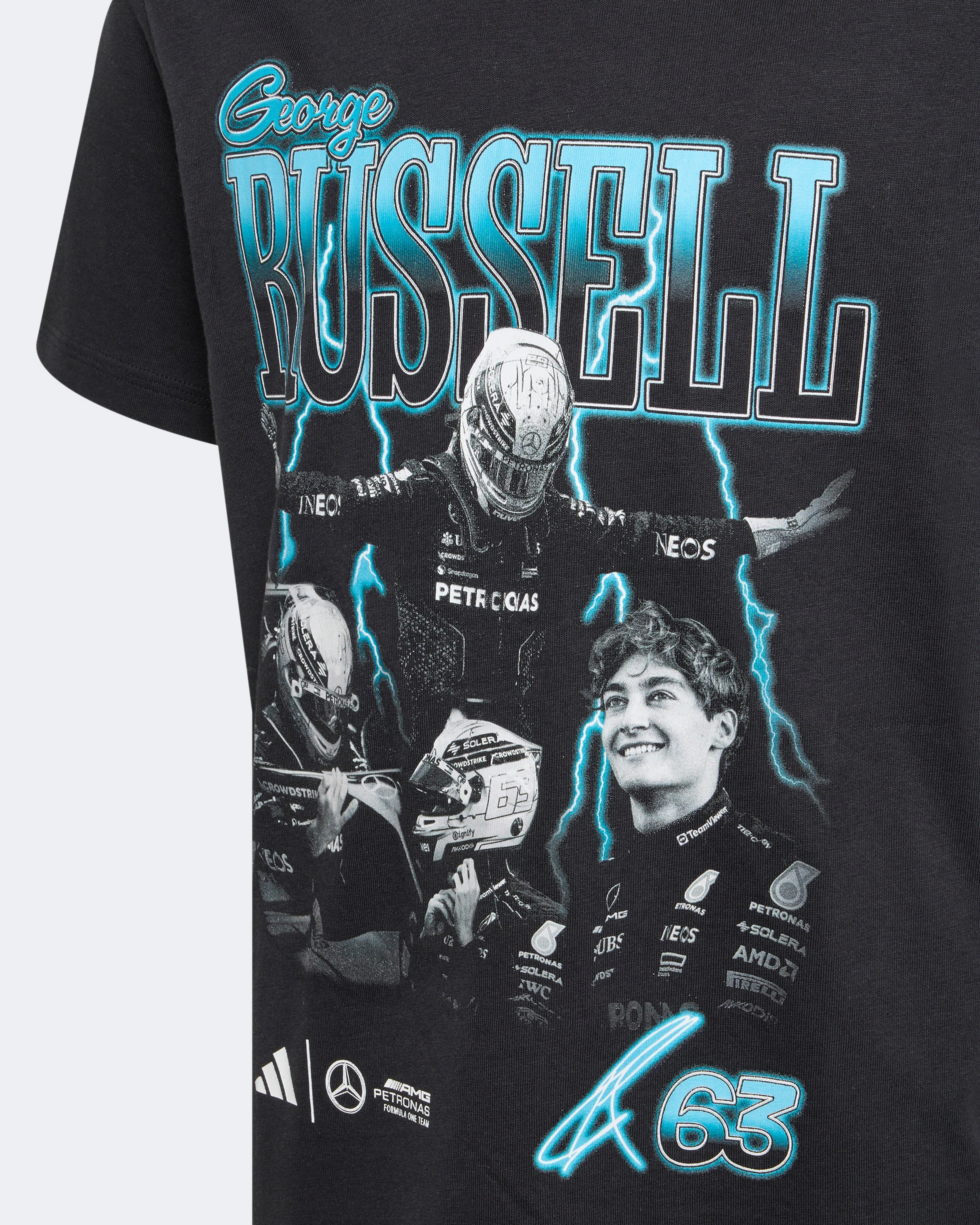 Kids George Russell Graphic T-shirt Black - Image 3