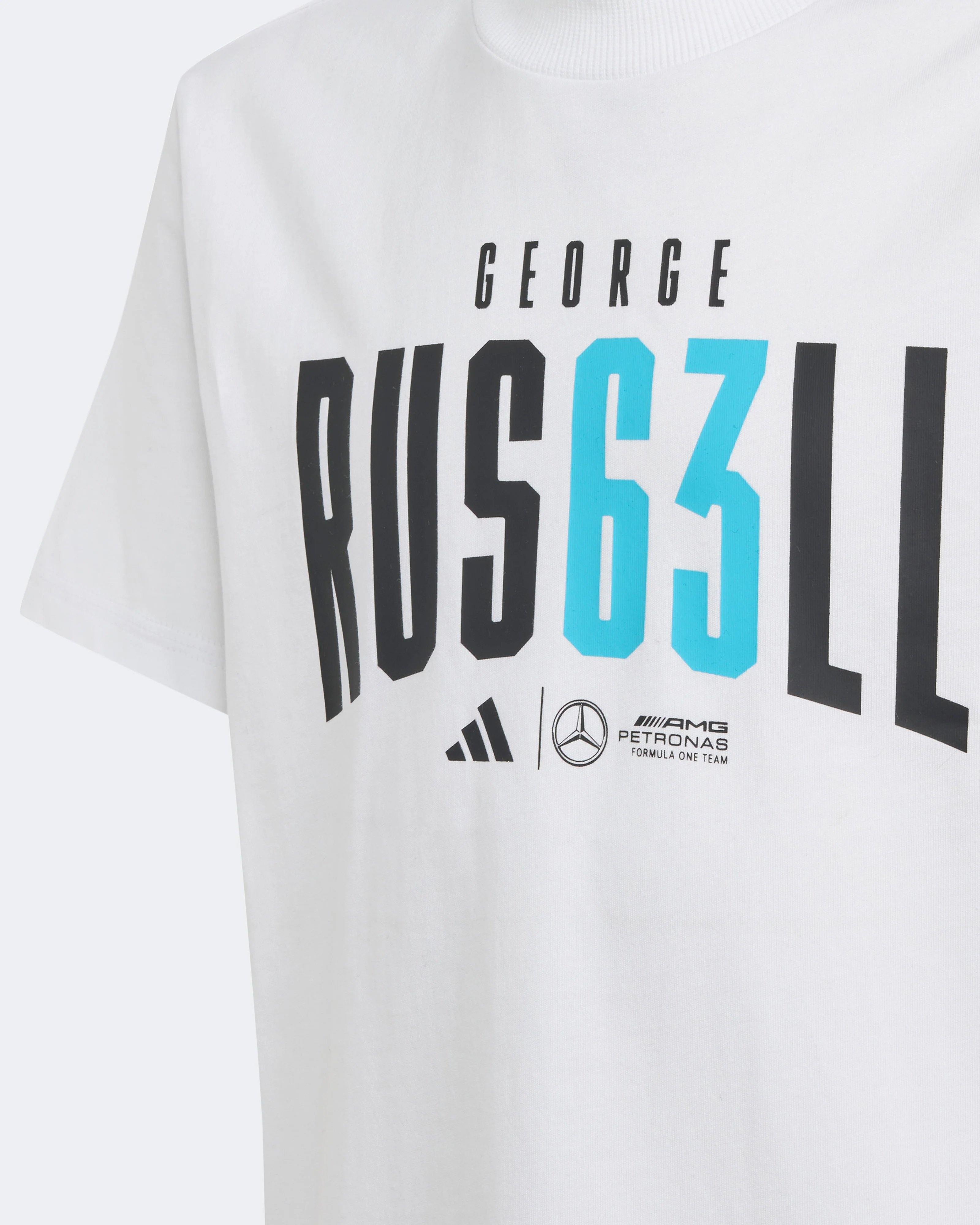 Kids George Russell T-shirt White - Image 3