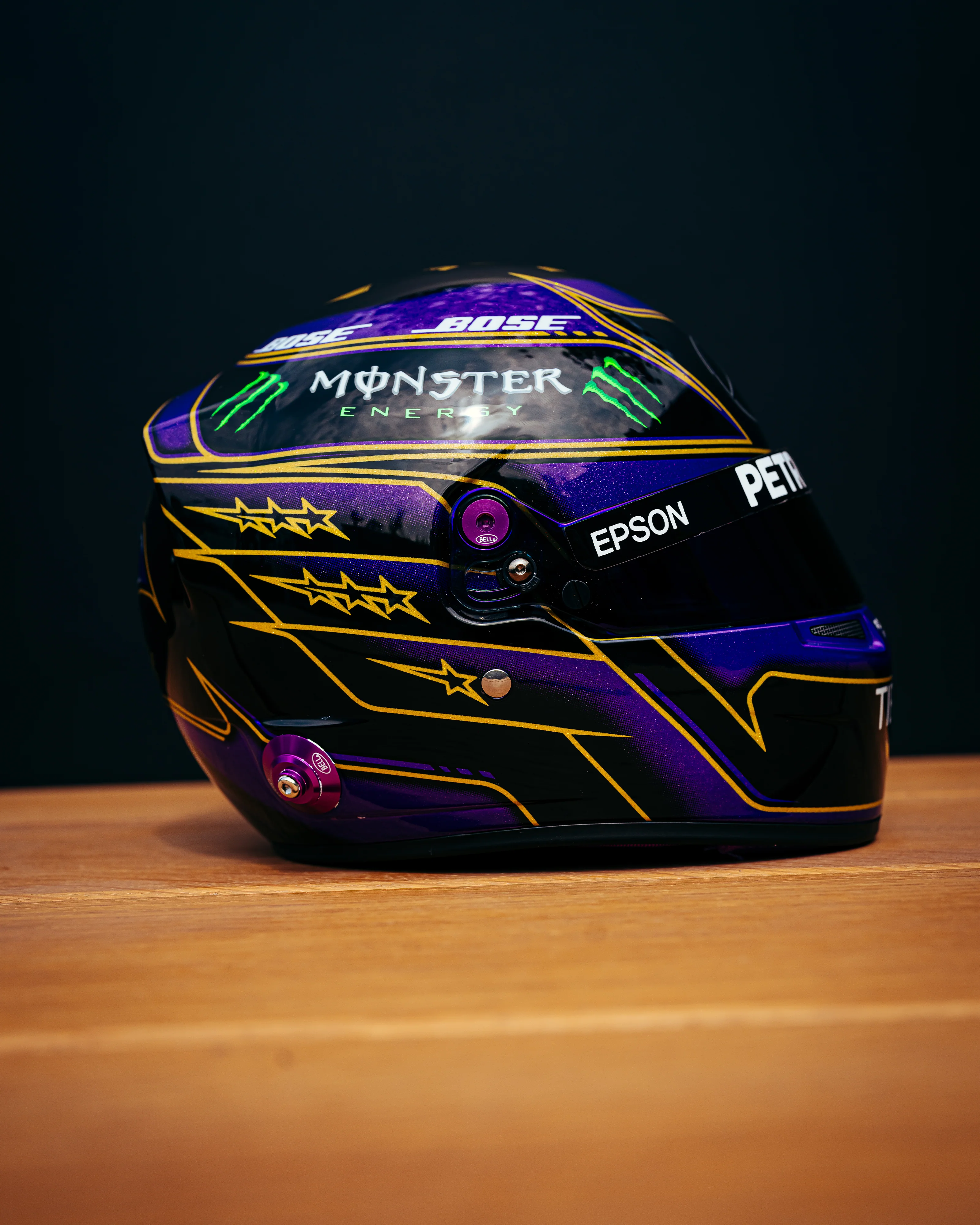 Lewis Hamilton Abu Dhabi 2020 Mini Bell Helmet Replica 1:2 - Image 5