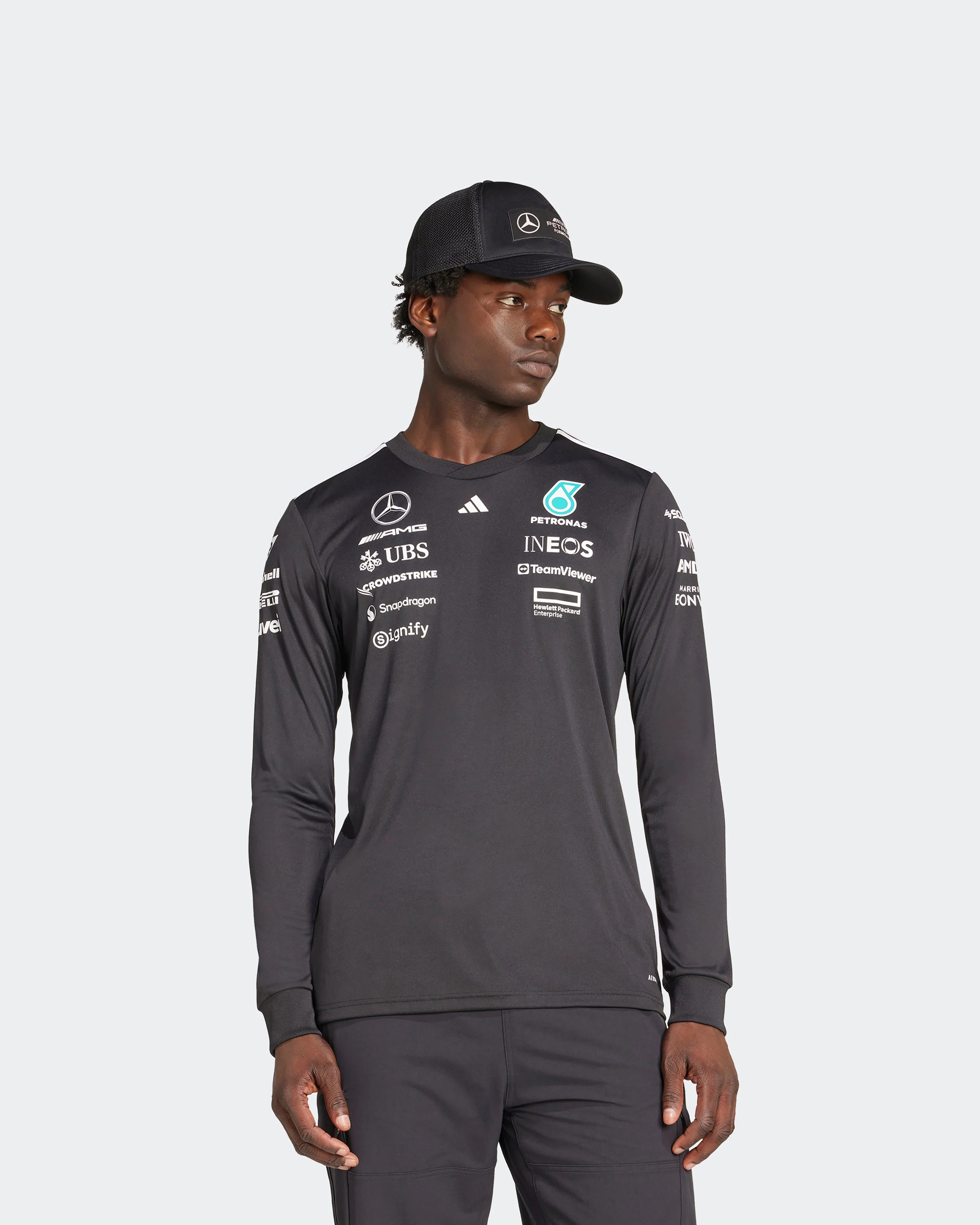 Mens 2025 Team Long Sleeve Driver Tee Black - Image 4