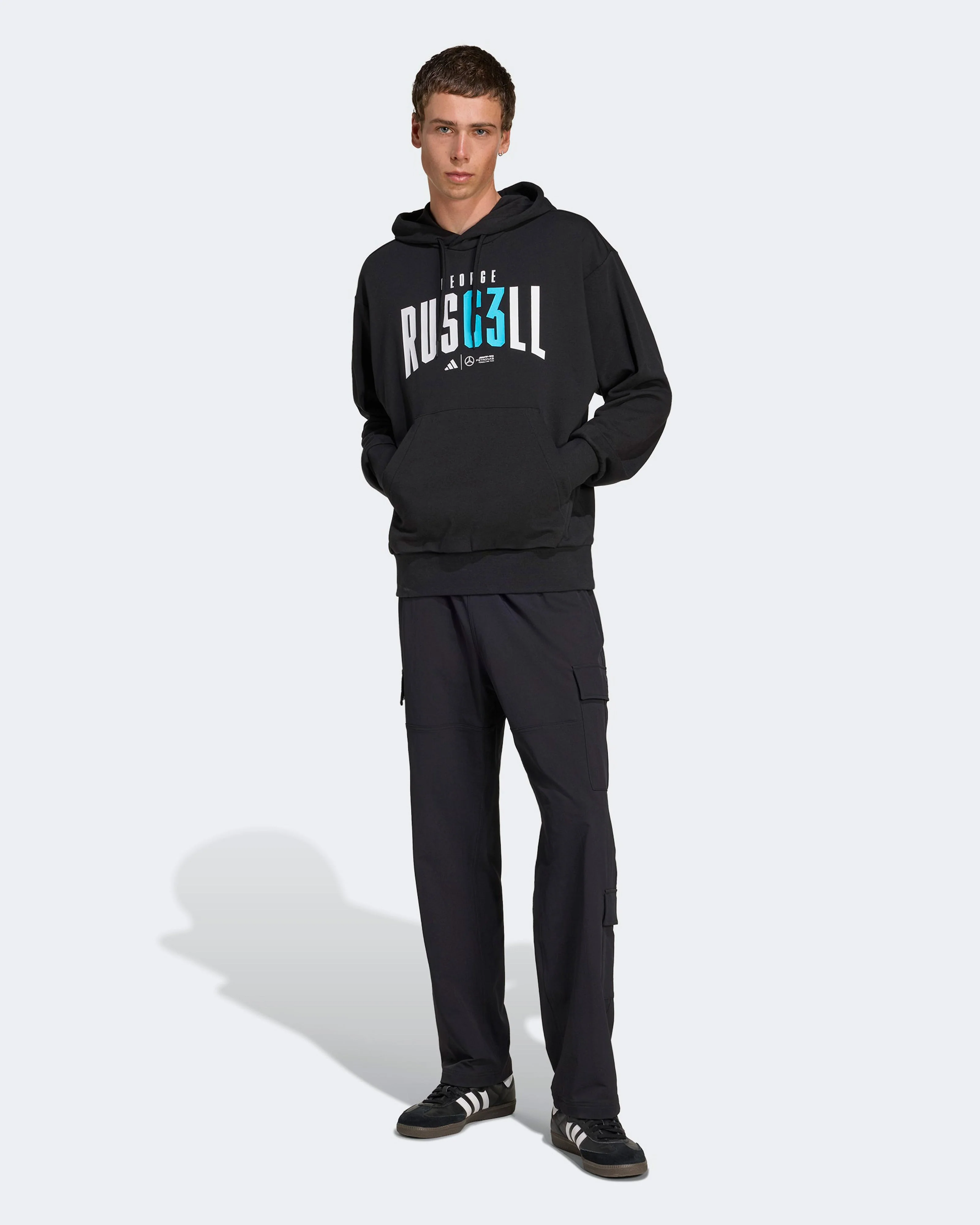 Mens George Russell Hoody Black - Image 3