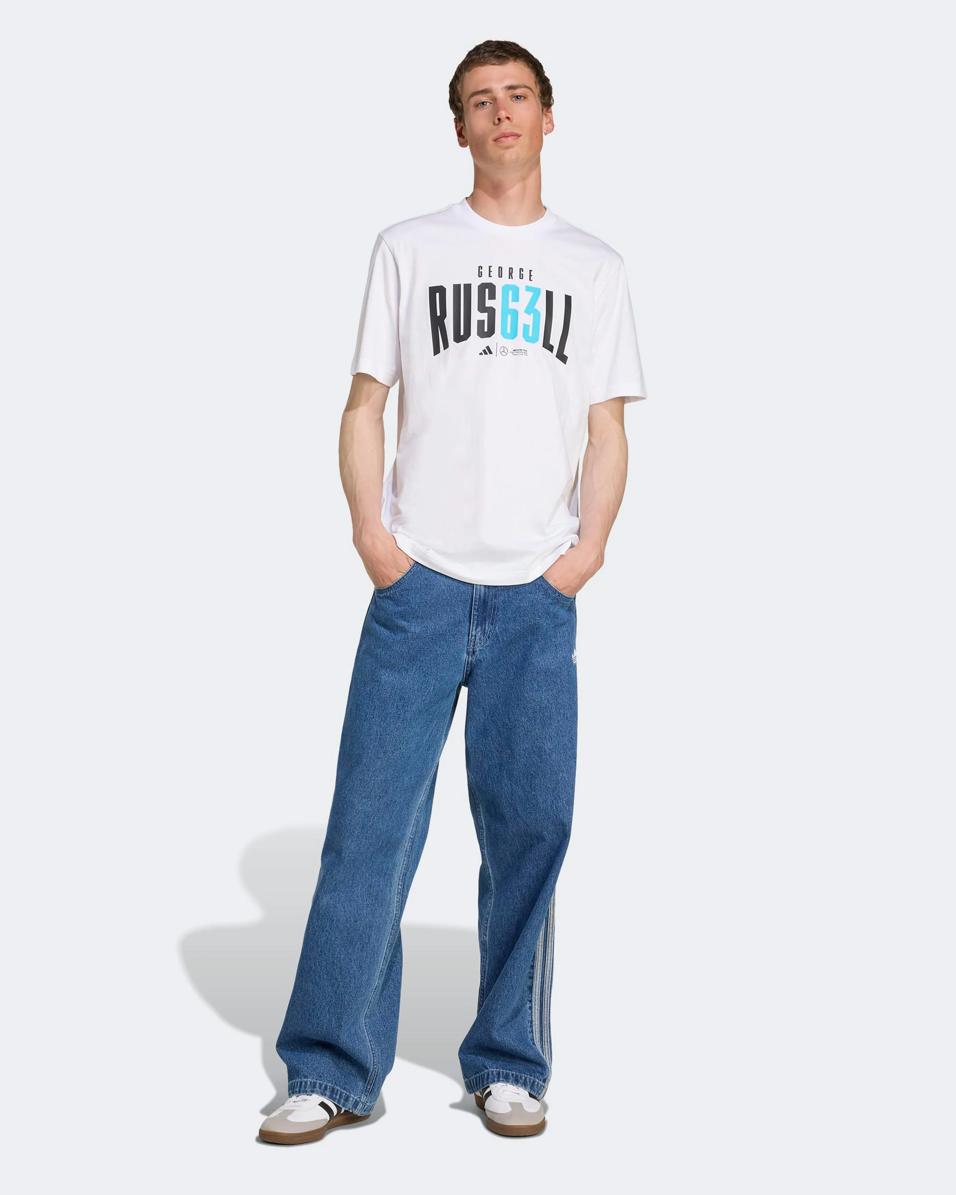 Mens George Russell T-shirt White - Image 3