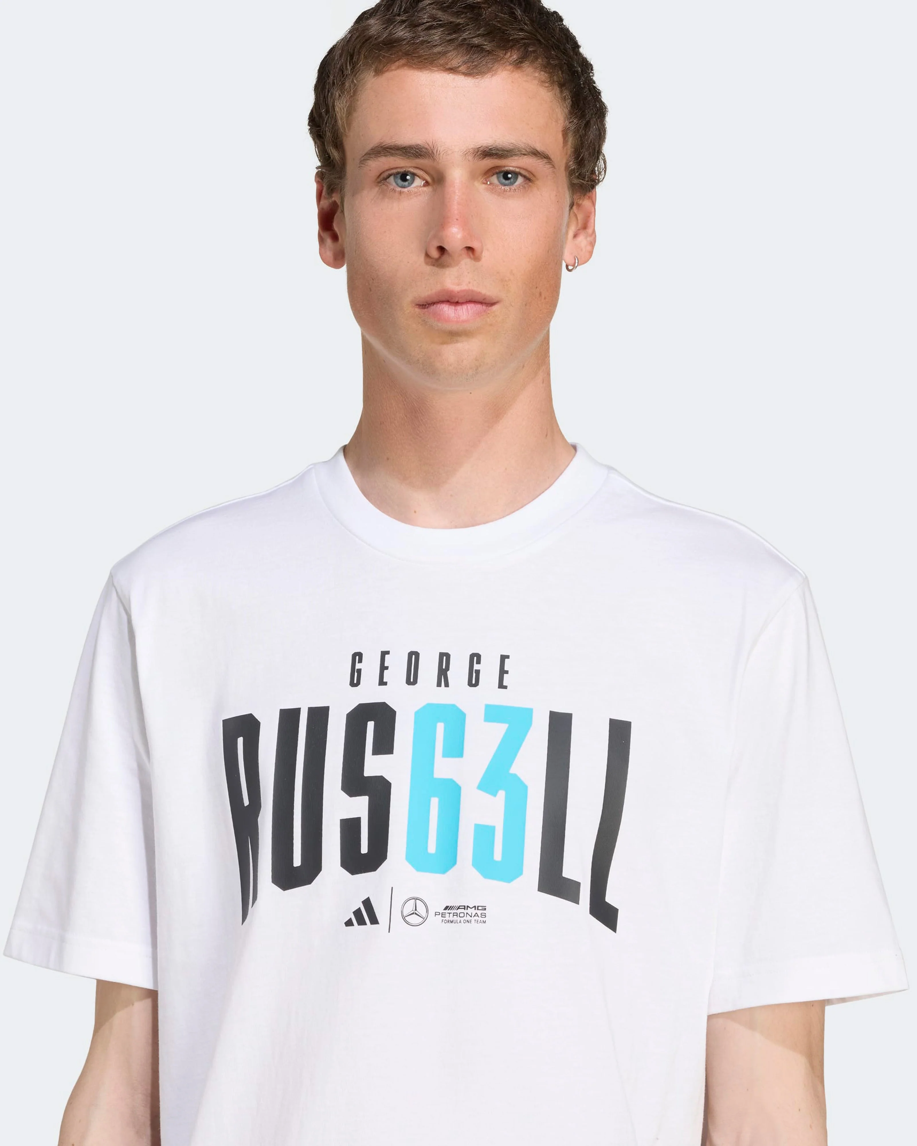 Mens George Russell T-shirt White - Image 4