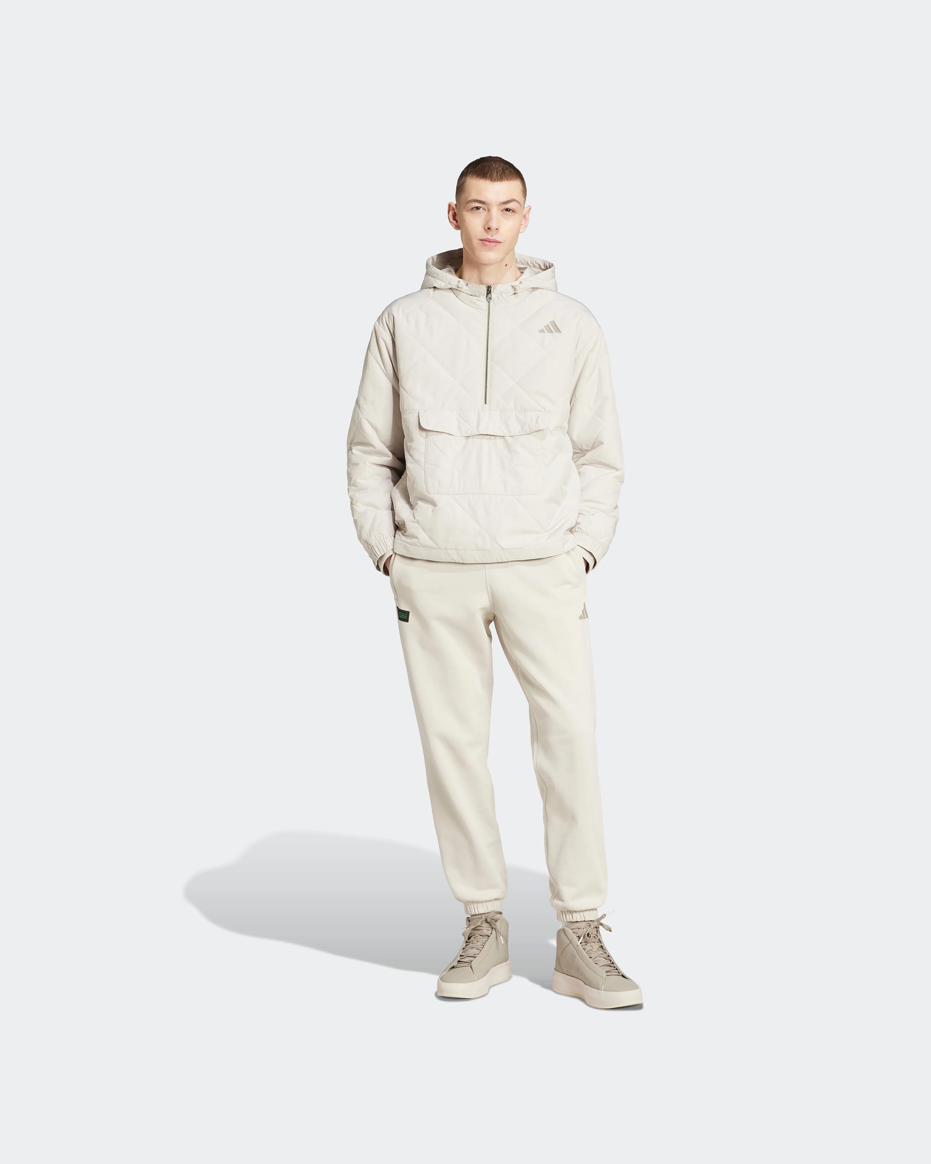 Mens Premium Sweat Jacket Beige - Image 3