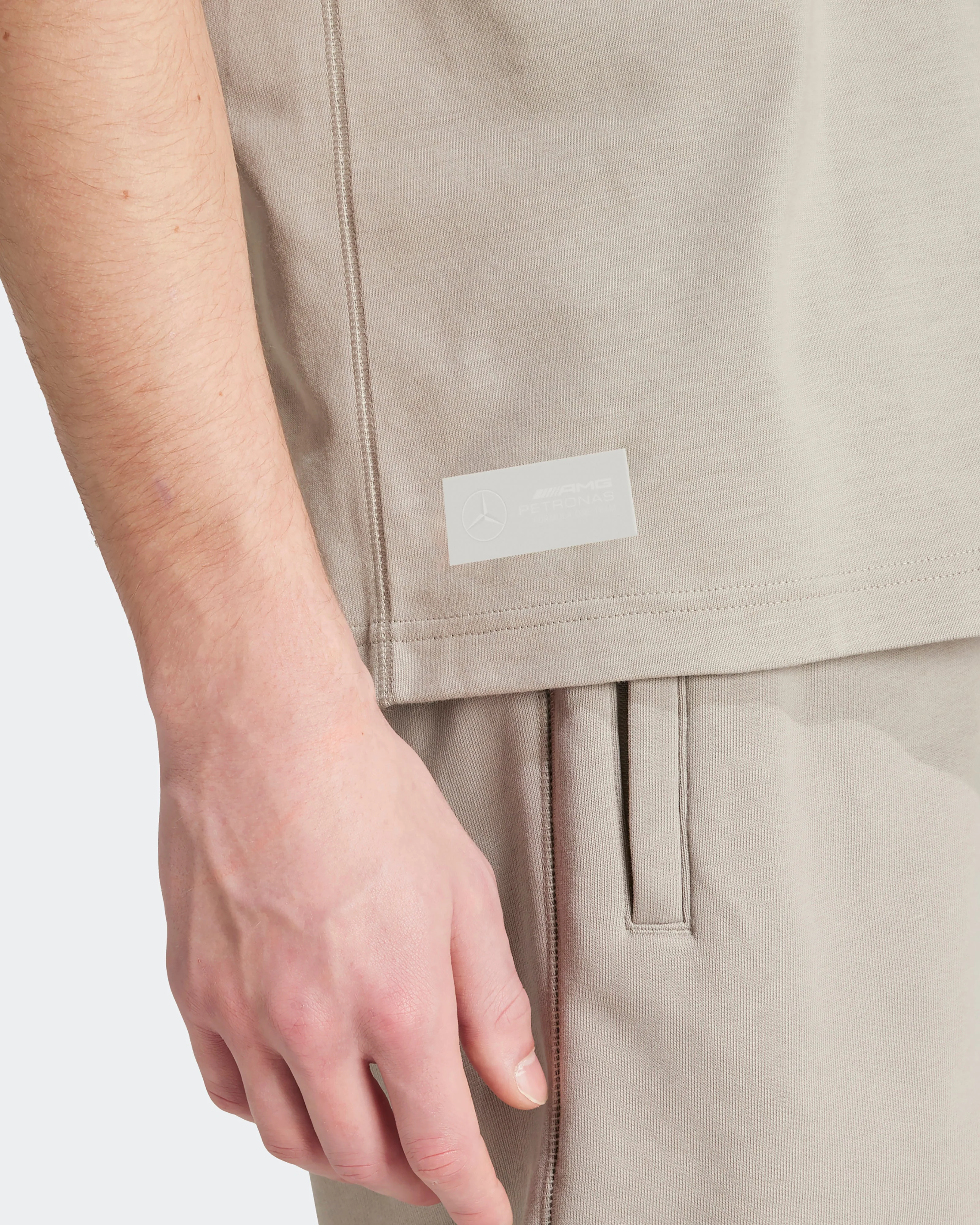 Mens Premium Sweat T-Shirt Beige - Image 5