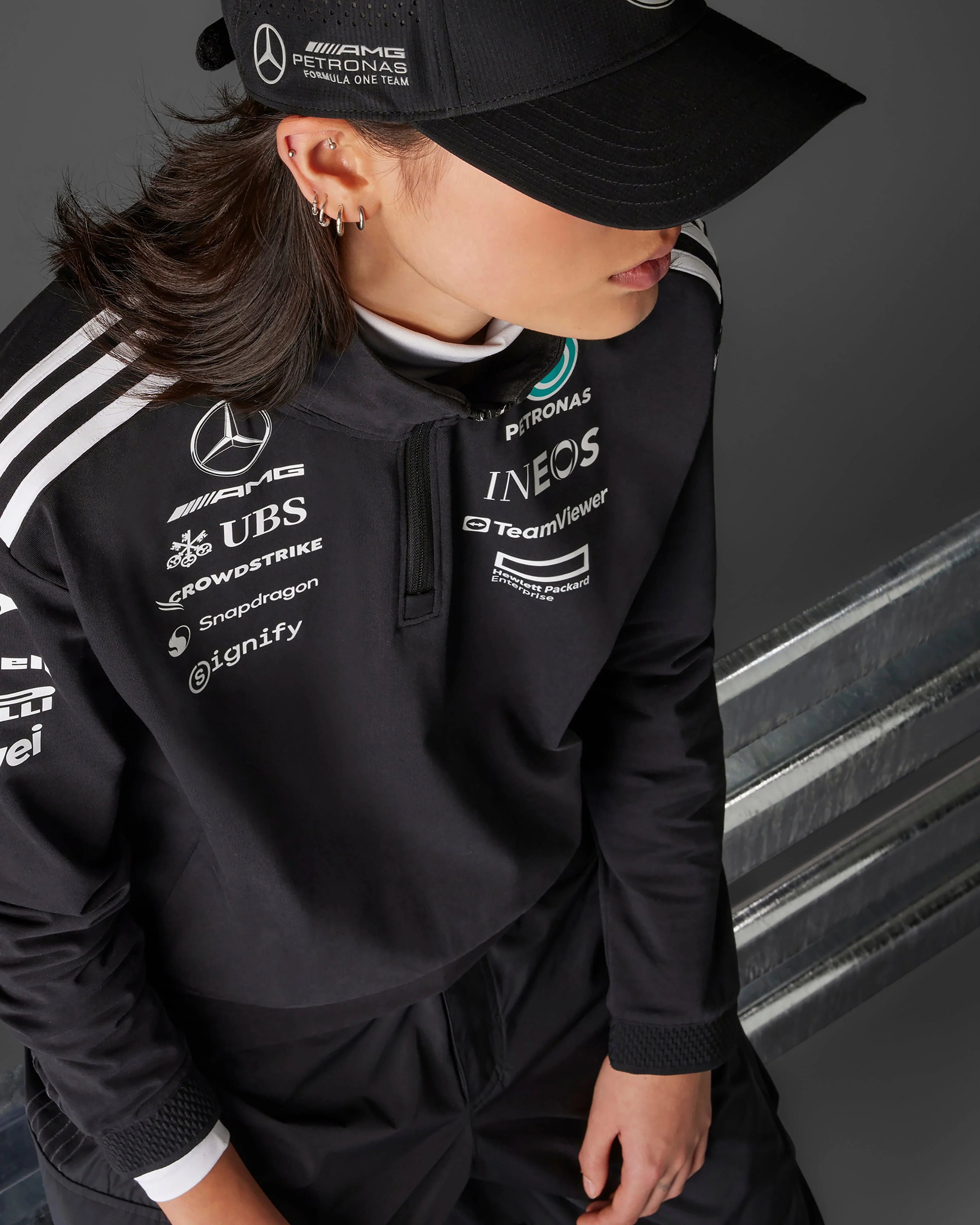 Womens 2025 Team Quarter Zip Black - Image 3